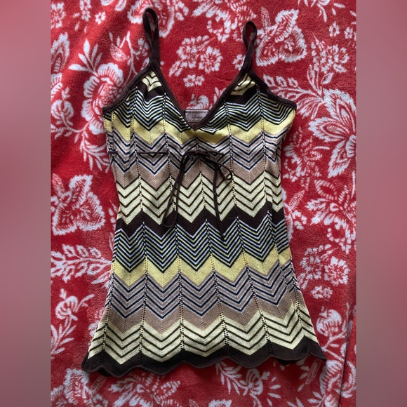 Vintage | Tops | Vintage Spaghetti Strap Camisole Chevron Top